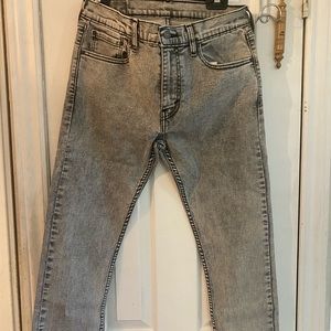 Levi 512 slim taper 32x32. Black marble. Long bottom